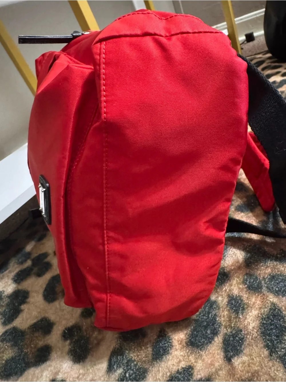 Dolce & Gabbana Red Nylon Backpack with Black Trim